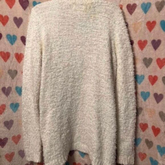 Decree Fuzzy White Long Sleeve Cardigan Cozy XL - Picture 5 of 5